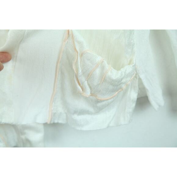 Vintage Small M Dress White Cottagecore Victorian Romantic Boho 90s Maxi FLAW - Picture 10 of 16